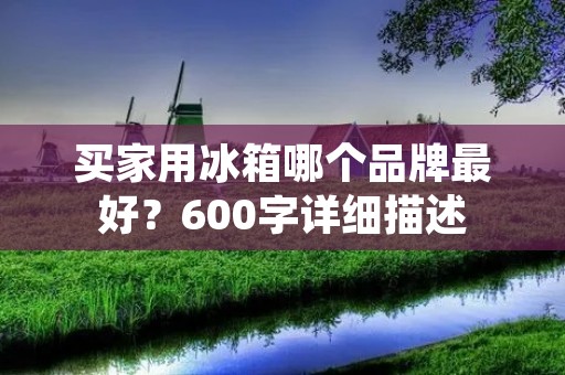 买家用冰箱哪个品牌最好？600字详细描述