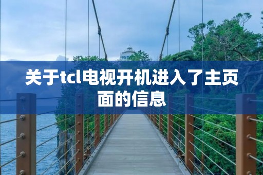 关于tcl电视开机进入了主页面的信息