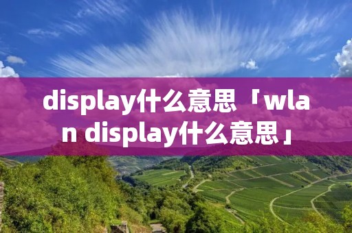 display什么意思「wlan display什么意思」