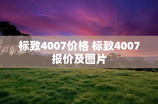 标致4007价格 标致4007报价及图片 标致4007价格 标致4007报价及图片