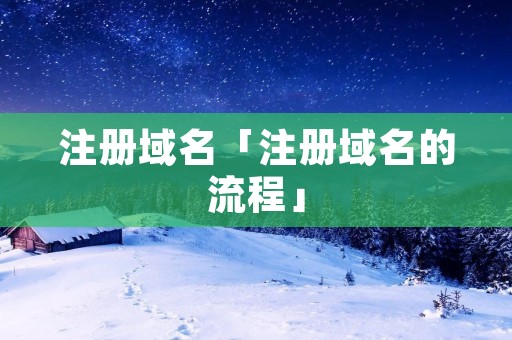 注册域名「注册域名的流程」