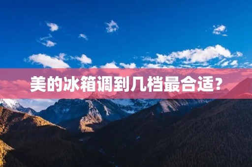 美的冰箱调到几档最合适? 美的冰箱调到几档最合适?