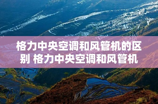 格力中央空调和风管机的区别 格力中央空调和风管机的区别在哪里