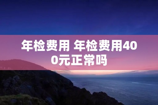 年检费用 年检费用400元正常吗