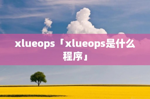 xlueops「xlueops是什么程序」