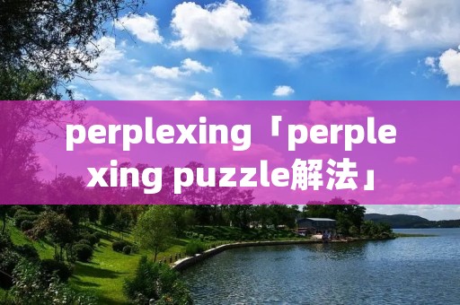 perplexing「perplexing puzzle解法」