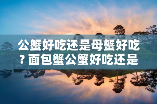 公蟹好吃还是母蟹好吃? 面包蟹公蟹好吃还是母蟹好吃