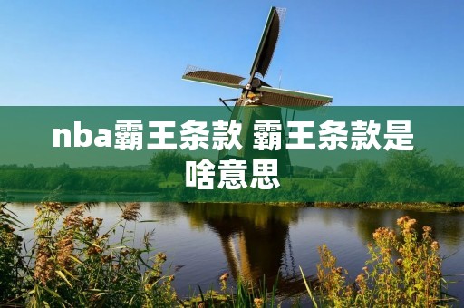 nba霸王条款 霸王条款是啥意思