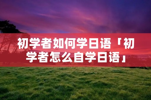 初学者如何学日语「初学者怎么自学日语」
