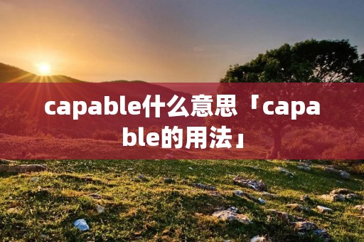 capable什么意思「capable的用法」