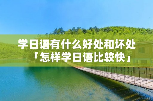 学日语有什么好处和坏处「怎样学日语比较快」