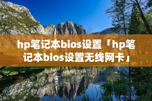 hp笔记本bios设置「hp笔记本bios设置无线网卡」