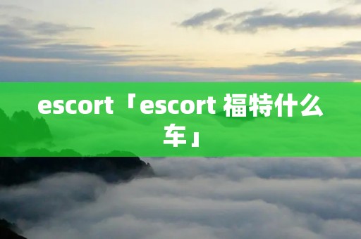 escort「escort 福特什么车」