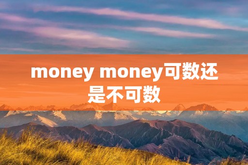money money可数还是不可数