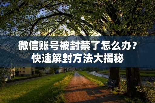 微信账号被封禁了怎么办？快速解封方法大揭秘