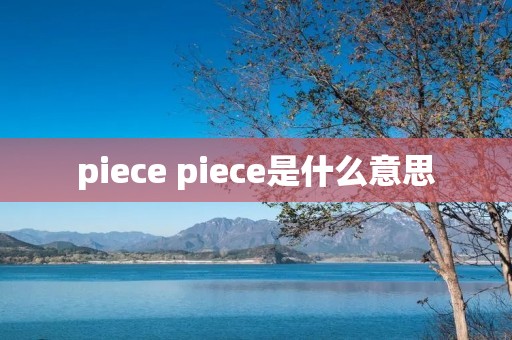 piece piece是什么意思