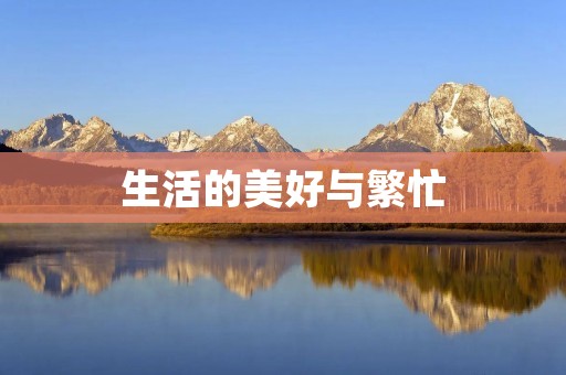 生活的美好与繁忙：探索平衡与幸福的秘诀