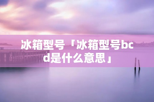 冰箱型号「冰箱型号bcd是什么意思」 冰箱型号「冰箱型号bcd是什么意思」
