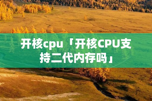 开核cpu「开核CPU支持二代内存吗」