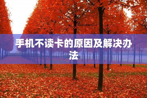手机不读卡的原因及解决办法
