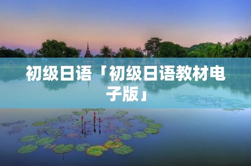 初级日语「初级日语教材电子版」