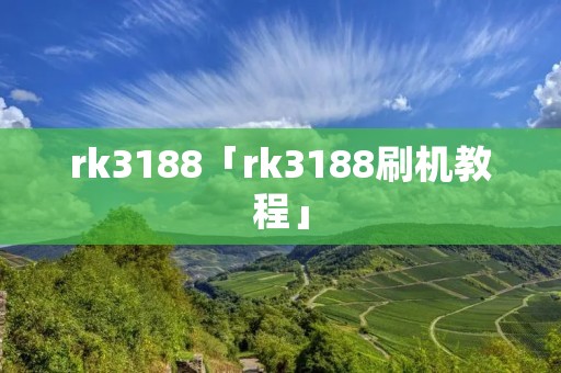rk3188「rk3188刷机教程」
