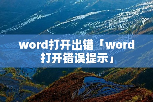 word打开出错「word打开错误提示」