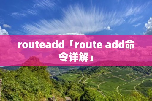 routeadd「route add命令详解」