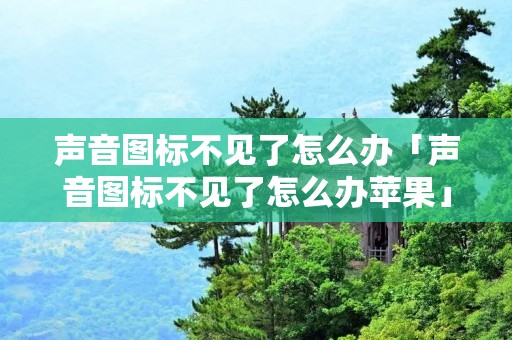 声音图标不见了怎么办「声音图标不见了怎么办苹果」