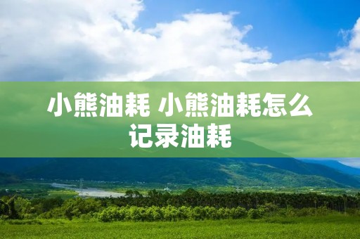 小熊油耗 小熊油耗怎么记录油耗