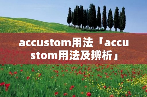 accustom用法「accustom用法及辨析」