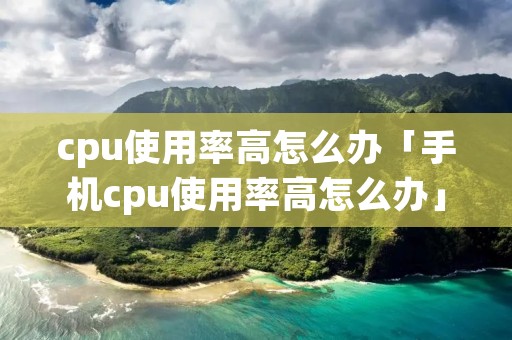 cpu使用率高怎么办「手机cpu使用率高怎么办」