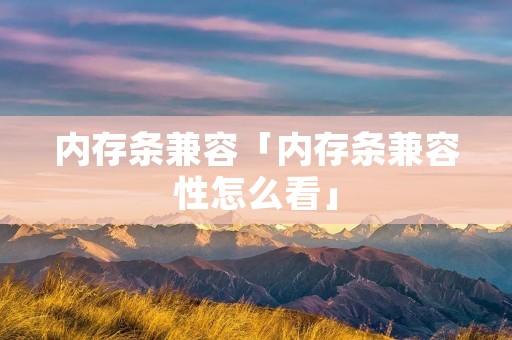 内存条兼容「内存条兼容性怎么看」