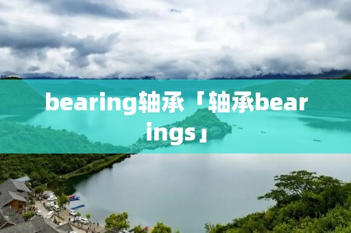 bearing轴承「轴承bearings」