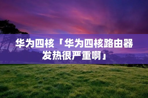华为四核「华为四核路由器发热很严重啊」