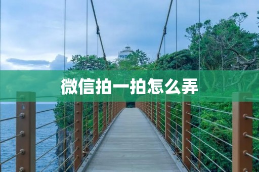 微信拍一拍怎么弄