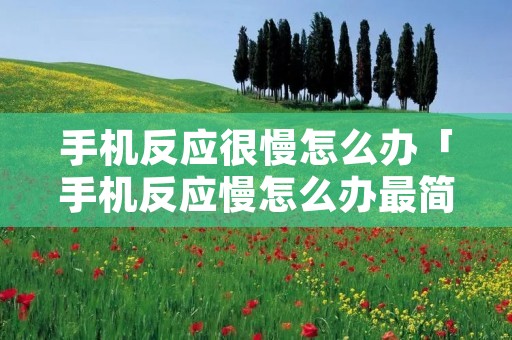 手机反应很慢怎么办「手机反应慢怎么办最简单的方法」