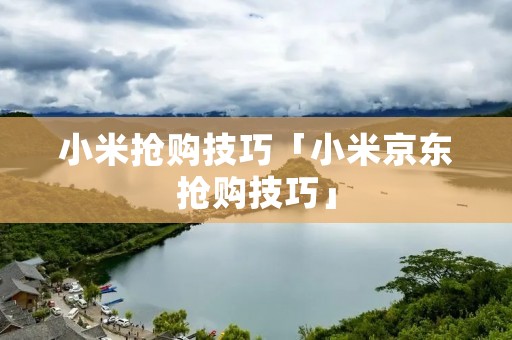 小米抢购技巧「小米京东抢购技巧」 小米抢购技巧「小米京东抢购技巧」