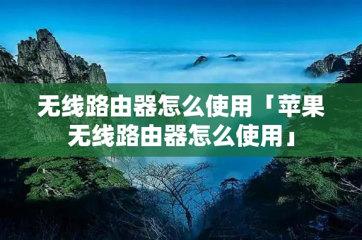 无线路由器怎么使用「苹果无线路由器怎么使用」 无线路由器怎么使用「苹果无线路由器怎么使用」