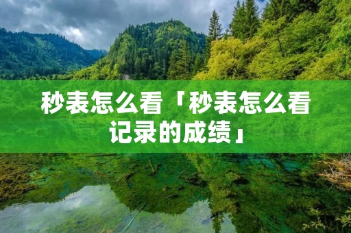 秒表怎么看「秒表怎么看记录的成绩」