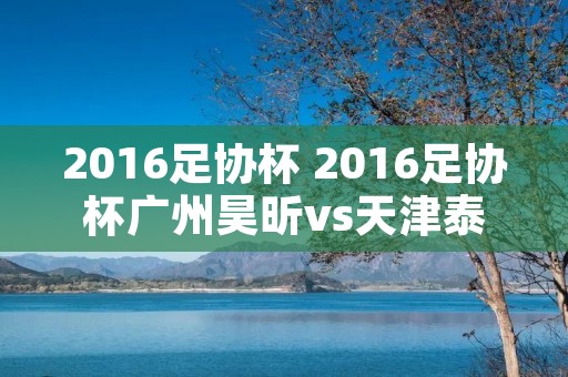 2016足协杯 2016足协杯广州昊昕vs天津泰达