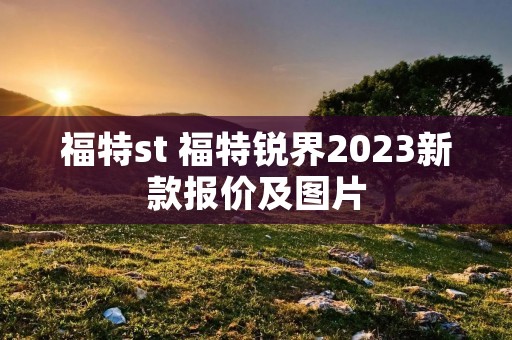 福特st 福特锐界2023新款报价及图片