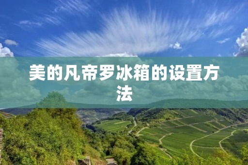 美的凡帝罗冰箱的设置方法 美的凡帝罗冰箱的设置方法