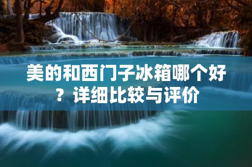 美的和西门子冰箱哪个好?详细比较与评价 美的和西门子冰箱哪个好?详细比较与评价