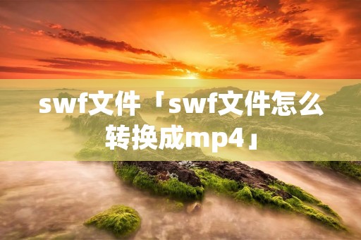 swf文件「swf文件怎么转换成mp4」