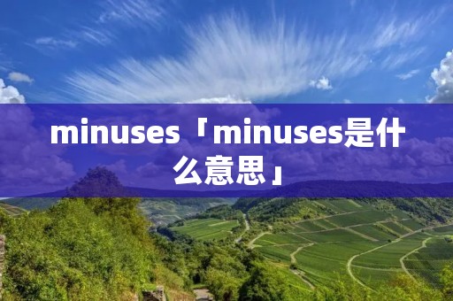 minuses「minuses是什么意思」