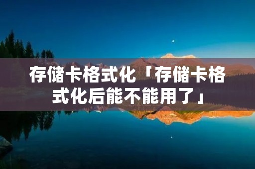 存储卡格式化「存储卡格式化后能不能用了」