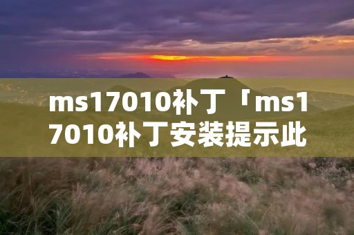 ms17010补丁「ms17010补丁安装提示此更新不支持」
