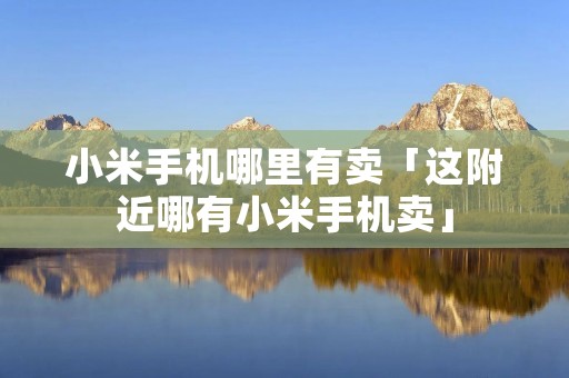 小米手机哪里有卖「这附近哪有小米手机卖」