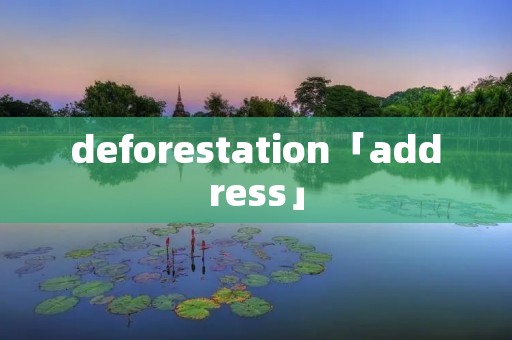 deforestation「address」 deforestation「address」